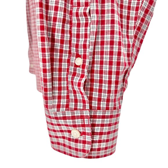 Chaps Easy Care Dress Shirt Mens L Red Plaid Button Down Collar LS - Picture 6 of 10